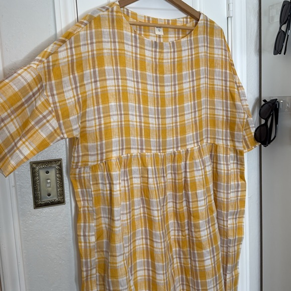 Lintico Valencia plaid linen midi dress - Picture 9 of 11